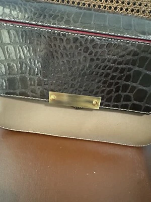 alberta di canio handbag Purse Clara Leather Khaki Brown Italian  - Image 1 of 4