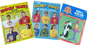 Lot of 3 Leisure Arts Leaflets Looney Tunes Characters Waste Canvas Plastic - Picture 1 of 19