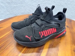 PUMA Boys Softride Rift Slip On Running Sneakers Shoes Youth Sz 11.5C Black Red - Picture 1 of 10
