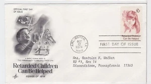 TurtlesTradingPost- Retarded Children Can Be Helped- 1974 #1549 FDC- Artcraft - Picture 1 of 1