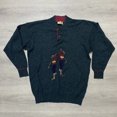 Vintage Golf Sweater Mens Large Jaeger Pullover 100% Lambswool Made in Scotland  - Image 1 of 4