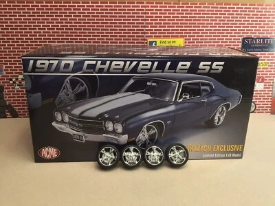 1/18 GMP ACME STREET FIGHTER TORQUE THRUST CHROME WHEELS & TIRES A1805517PW - Image 1 of 4