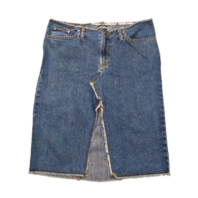 Pantalones de mezclilla vintage años 90 Y2K XOXO azul lápiz falda midi talla 3/4 100 % algodón Foto 1 de 4