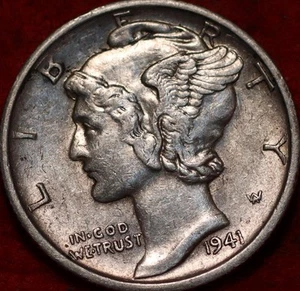 1941-S San Francisco Mint Silver Mercury Dime - Picture 1 of 2