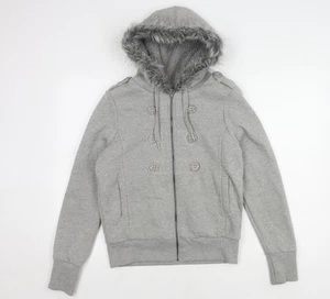 Gio Goi Women's Grey Hooded Jacket Size 10 - Picture 1 of 12