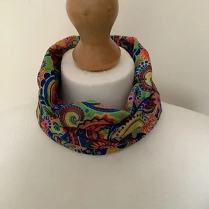 A Multicolour Paisley Design Stretch Neck Tube Snood Infinity Bandana Scarf - Picture 1 of 4