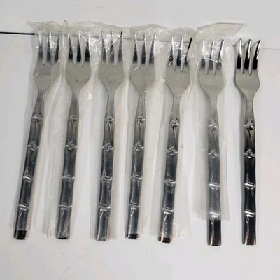 Lifetime Cutlery Stainless Korea LCU13 Bamboo Cocktail Fork set of 7,  6" Long - Image 1 of 4