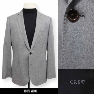 J. CREW mens solid gray 100% WOOL slim fit sport coat suit jacket blazer 42 R - Picture 1 of 17
