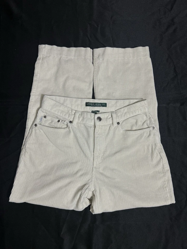 Vintage Lauren Polo Ralph Lauren Women’s Corduroy Pants White Size 6 - Image 1 of 4