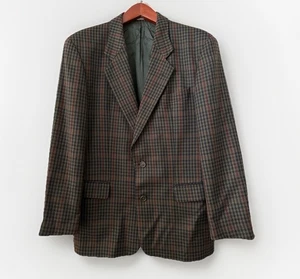 Blazer Abrigo Deportivo Hugo Boss De Colección Para Hombre 40L Cuadros 100% Lana Virgen Hecho en Suiza - Imagen 1 de 10