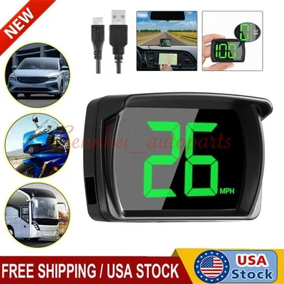GPS Digital Speedometer Car Truck Motorcycle Head Up Display Odometer HUD MPH - Image 1 of 4