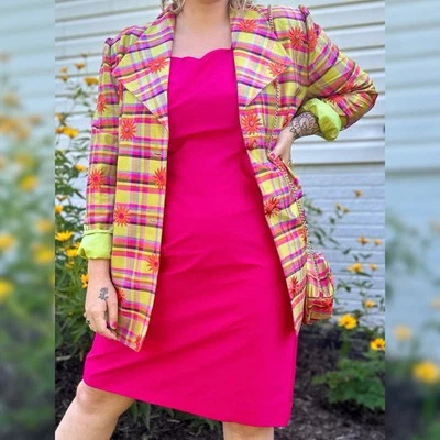 Vintage Y2K 1990s Handmade 3 Piece Silk Dress Set Size 12/14 - Image 1 of 4