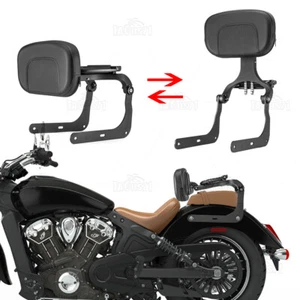 Adjustable Driver Passenger Backrest Sissy Bar For Indian Scout Sixty 2016-2024 - Foto 1 di 10