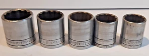 Herramienta vintage S-K SK EE. UU. Lote de 5 enchufes de unidad de 1/2". Tallas en descripción - Imagen 1 de 13