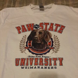 CAMICIA BIANCA PAW STATE WEIMARANER TAGLIA SMALL (NON PERFETTA) (STAMPA FRONTALE) - Foto 1 di 7
