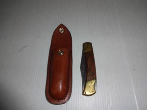 Vintage Stainless Pakistan Pocket Knife Wooden And Brass Handle - Picture 1 of 12