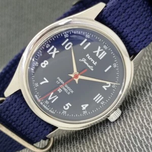 VINTAGE HMT JANATA HAND-WINDING INDIAN MENS BLUE COLOR DIAL WATCH a832-A - Bild 1 von 9