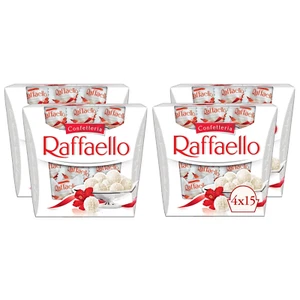 Raffaello, 15 Count, 4 Pack, Premium White Almond, Cream and Coconut 5.3 Oz Each - Picture 1 of 11