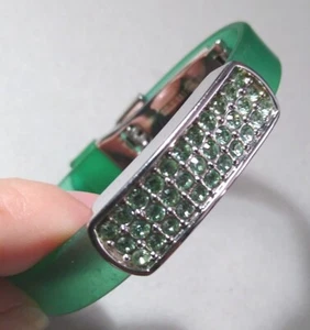 SWAROVSKI Blue/Green JELLY SILICONE CRYSTAL Rectangle Modern Style Bracelet! - Picture 1 of 10