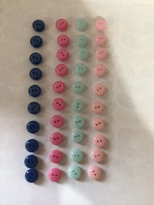 8/20/40/50 x 10mm Glossy Round 2 Hole Buttons Sewing/Knitting/Crafts Baby Button - Image 1 of 4