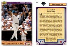 Jesse Barfield 1992 Upper Deck Baseball Card 644  New York Yankees