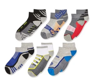 NWT Jefferies Socks Boy's Tech Sport 1/4 Socks 6-Pack Multi Size S - Picture 1 of 2