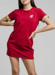 Illusive London Girls Burgundy Metallic T-Shirt Dress 13-14 Years - Picture 1 of 5