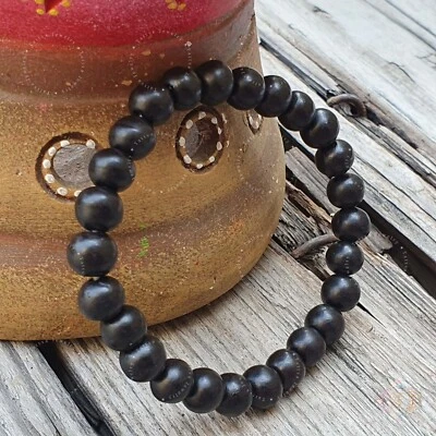 Polished Ebony Wood Bracelet, Karungali Bracelet, Handmade Bracelet, Yoga Gifts - Image 1 of 4