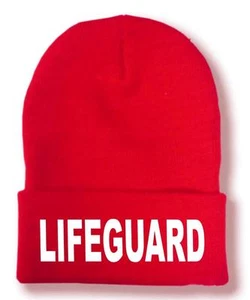 MEN WOMEN PRINTED LIFEGUARD FUNNY Snowboard SKI BEACH safety Pool Staff BEANIE - Picture 1 of 3