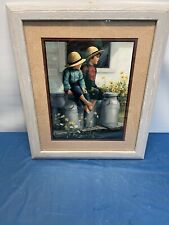 Vintage Home Interior Amish Boys . Waiting On Mama by Laurie Snow Hein 17x20