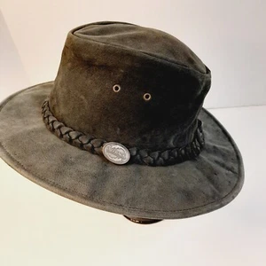 Sombrero Outback Survival Gear de cuero negro talla mediana - Imagen 1 de 5
