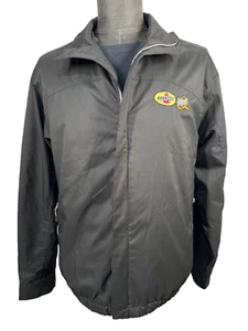 NORTH END Mens Black Net-Lined Zip-Front Coat PENNZOIL Track Jacket SIZE 'M' - Picture 1 of 10