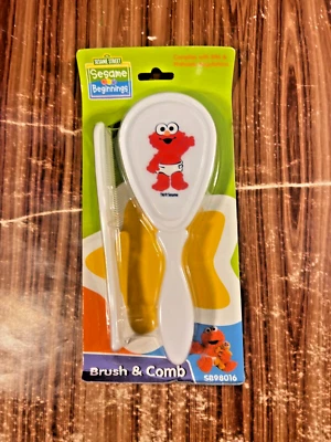 Juego de cepillos y peines Elmo Sesame Street Beginnings rojo blanco bebé BPA GRATIS NUEVO Foto 1 de 4