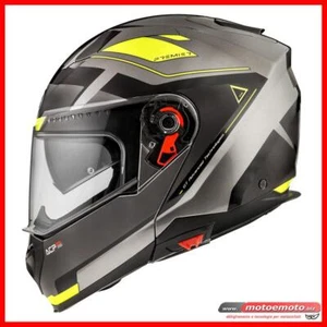 Casco Moto Premier Delta Evo ASY Grigio Giallo Fluo Modulare Apribile - Foto 1 di 1