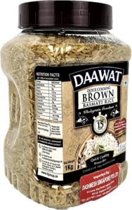 Daawat Brown Basmati Rice Jar, 1 Kg (LT071) - Picture 1 of 12