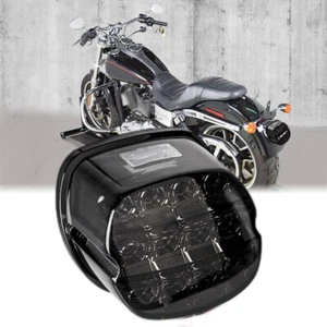 Rear Smoked LED Tail Light For Harley Touring Dyna Glide Softail Sportster Brake - Picture 1 of 11