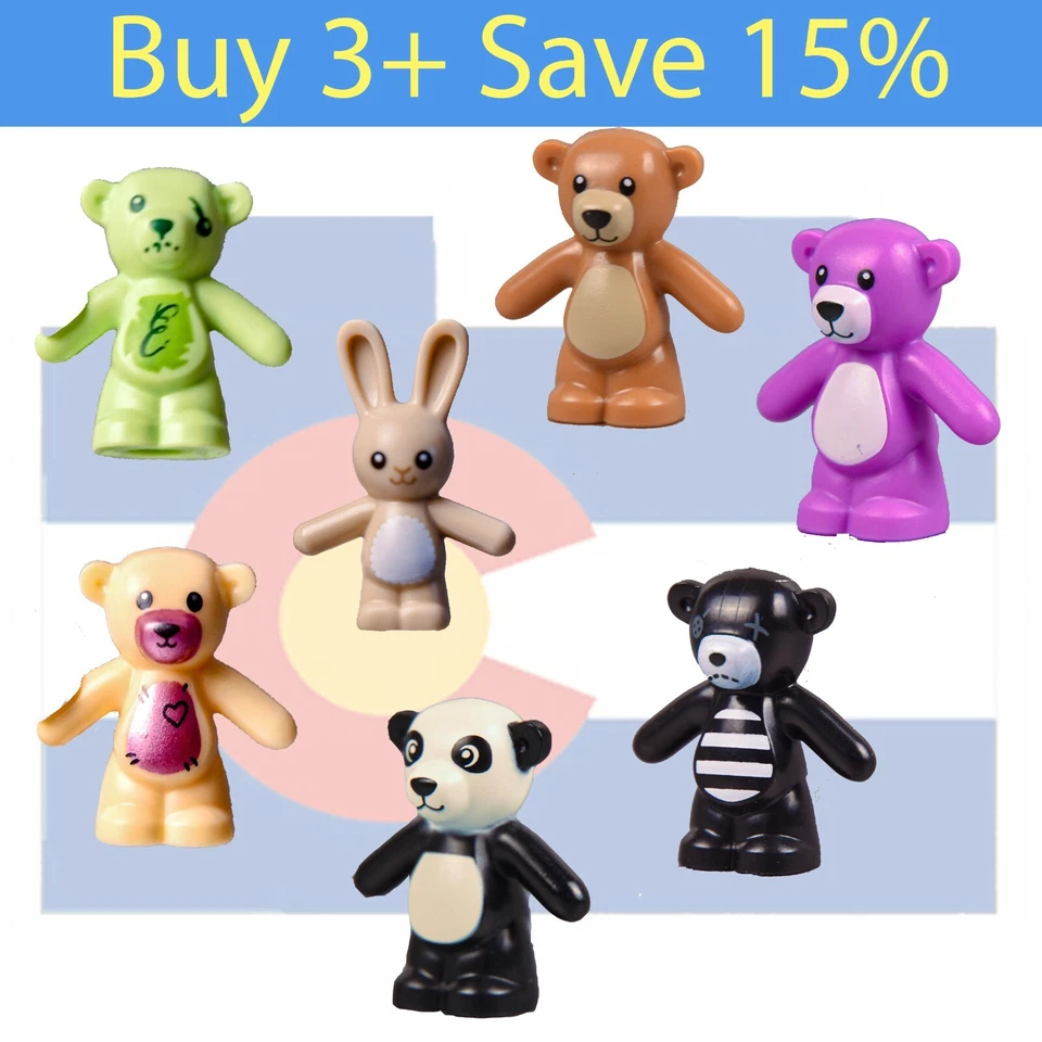 *NEW* Lego Teddy Bear Panda Stuffed Plush Paddington Kids Pooh Friends Bunny Boy - Image 1 of 1