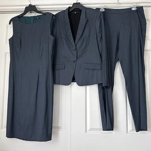 Klassische Boss Damen 3-teilige dunkelgrüne Anzugjacke Größe 6 Hose & Etuikleid Größe 8. - Bild 1 von 15