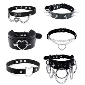 Gargantilla Sexy Corazón Bloqueo Llave Remaches, Gargantillas Punk, Gargantilla Gótica Collar para Mujer - Imagen 1 de 32