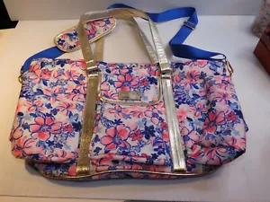 Bolso de Hombro Grande Lilly Pulitzer, Azul/Rojo/Rosa Floral - Imagen 1 de 4