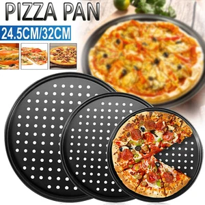 AU Pizza Pan Non-Stick Crisper Tray Oven Baking Bakeware with Holes Plate Tool - Picture 1 of 12