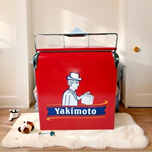Yakimoto vintage ice chest Metal Cooler box 14Qt red, for Hiking Picnic Fishing - Picture 1 of 15