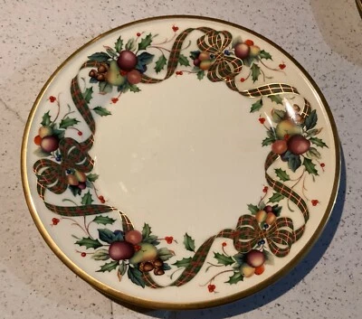 Lenox Holiday Tartan Pear Accent Plate 9" Diameter New Never Used