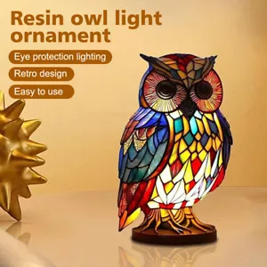 3D Animal Table Lamp Stained Night Light Retro Desk Lamps Decor Children Gift - Picture 1 of 13