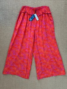 Caribbean Joe Colorful Wide Leg Pants with Elastic Waist & Pockets Size 1X - Picture 1 of 1