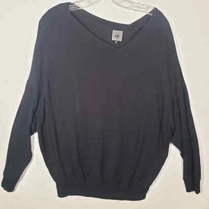 CAbi Fall Beals Sweatshirt Black Oversized Sweater Asymmetrical Sz S #5322   - Picture 1 of 7