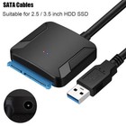 USB 3.0 to IDE & SATA External Hard Drive Reader 2.5" 3.5" HDD SSD & 12W Adapter