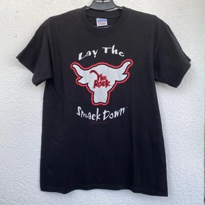 Rare! 2000 WWF The Rock Lay the SmackDown Brahma Bull Wrestling T-Shirt sz M VTG - Picture 1 of 15