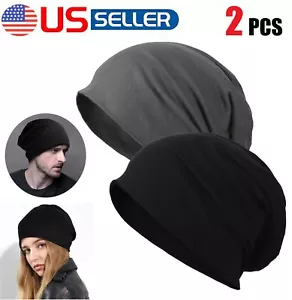 2PCS Berretto Uomo Invernale Casual Berretto Misto Cotone Caldo Cappello Slouch Donna Berretto - Foto 1 di 11