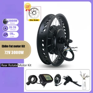 Snow Fat Bike E-Bicycle Conversion Kit 72V 3000W Rear Rotate Wheel Hub Motor - Picture 1 of 24